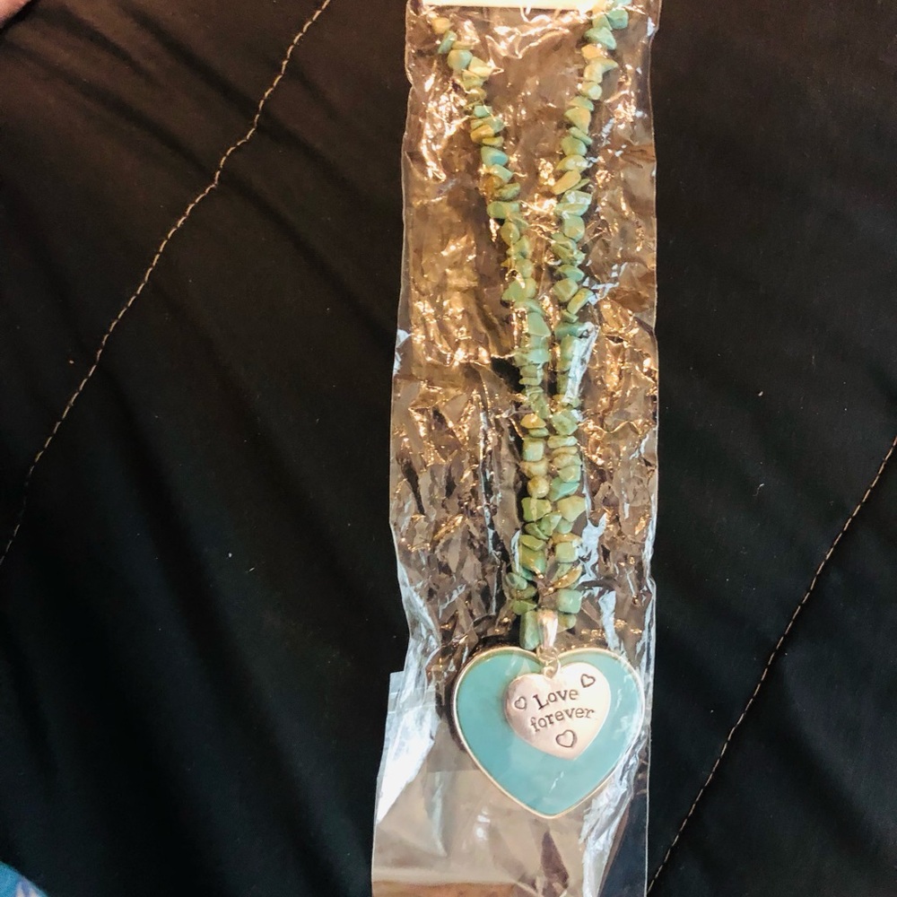 Turquoise Heart Pendant Necklace - "Love Forever” necklace & earrings set New